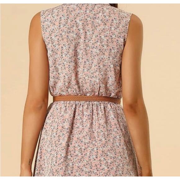 Allegra K Cream Floral Sleeveless Dress Size XS NWT - Picture 4 of 8